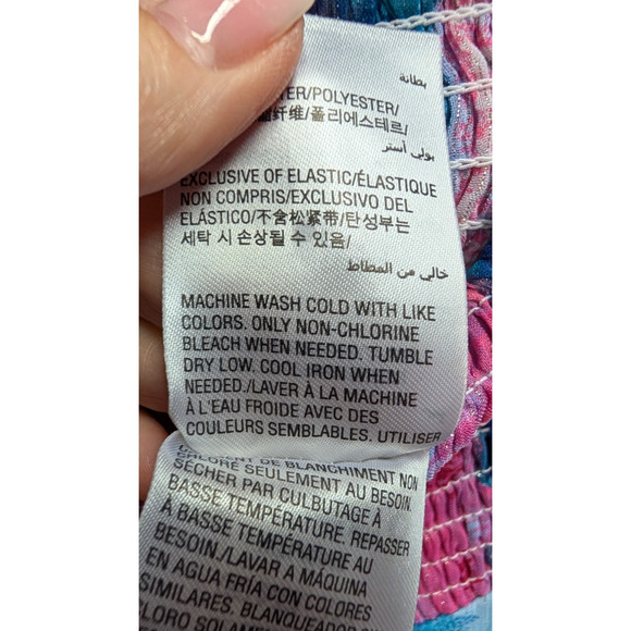 INC Womens Tie Dye Handkerchief Hem Smocked Chiffon Boho Fairy Sparkle Skirt L‎ - Picture 13 of 13